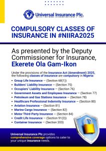 list of design flyer of NAICOM Compulsory Classes of Insurance