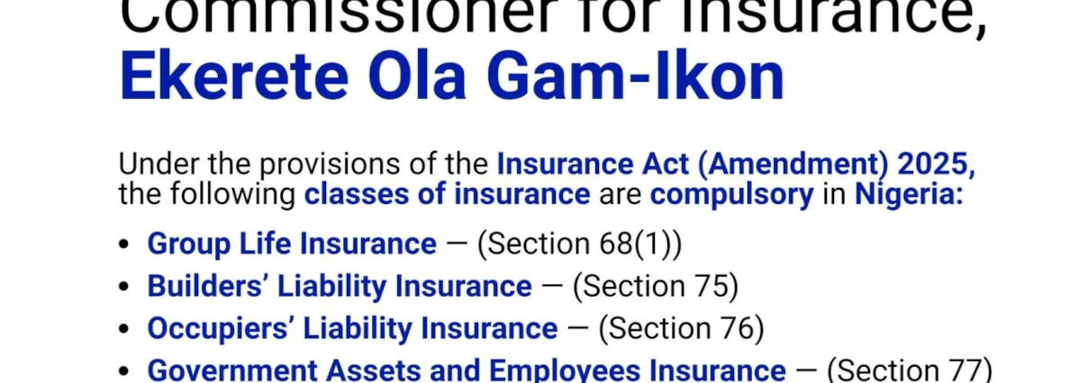 Image banner of Compulsory Classes of Insurance by NAICOM - Universal Insurance PLC Press Release`